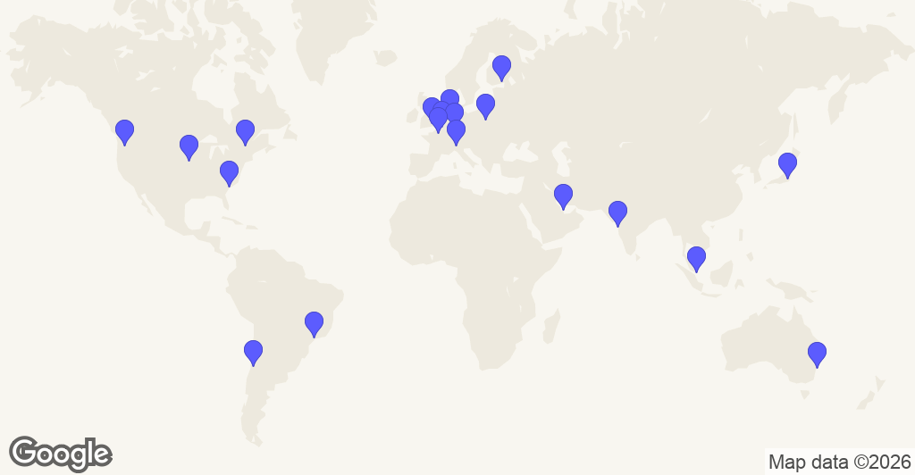 Map of Inflight's 19 supported Cloud regions